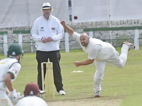 Spin to win: Chris Bryce turned the Priestley Cup final. Picture: Steve Riding