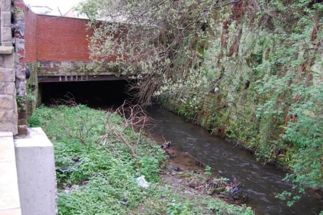 Part of Bradford Beck near the Culture Fusion Building