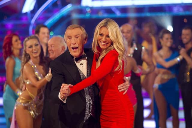 Bruce Forsyth and Tess Daly on the Strictly stage. Picture: PA Photo/BBC/John Wright.