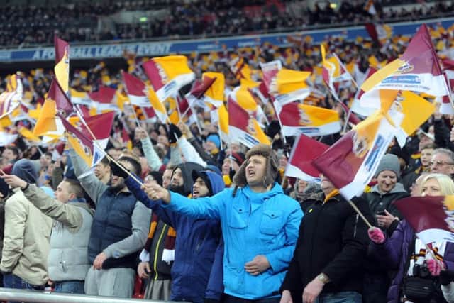 Happy memories - Bradford City fans at Wembley for the 2013 Capital One Cup Final