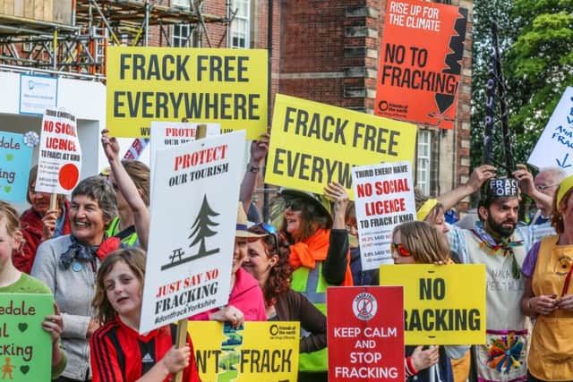 Fracking protesters lobby North Yorkshire County Council.