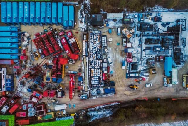 An aerial view of a fracking site at Kirby Misperton.