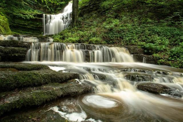 How many people have ventured to Scaleber Foss in the Yorkshire Dales as campaigner Susan Briggs appeals to Yorkshire people to explore their county?