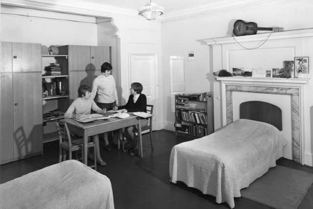 A student bedroom in the 1960s