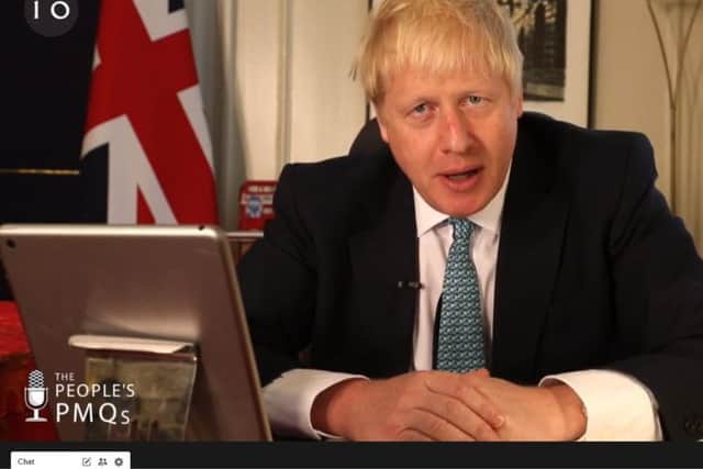 Boris Johnson used his 10 Downing Strret study to stage the so-called  People's PMQs.