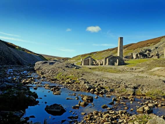 The ruins of the smelting mill at Old Gang lead mine