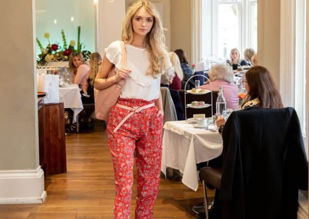 Charlie Cowap models for Copper & White at York Fashion Week earlier this year. Picture by Olivia Brabbs.