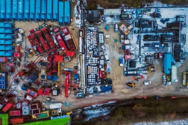 An aerial photo of a proposed fracking site at Kirby Misperton.