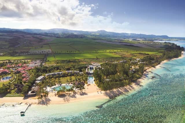 Overlooking the beach at the resort, in Bel Ombre, Mauritius,