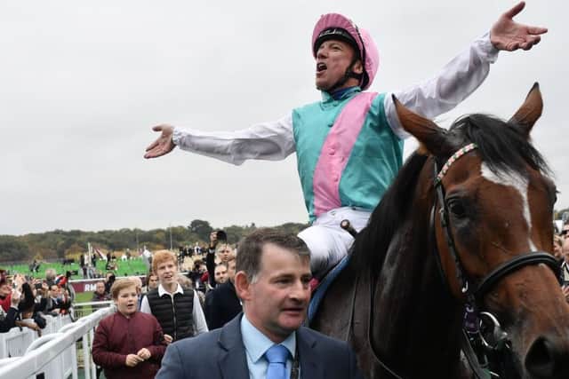 Frankie Dettori and Enable line up in the Yorkshire Oaks today.