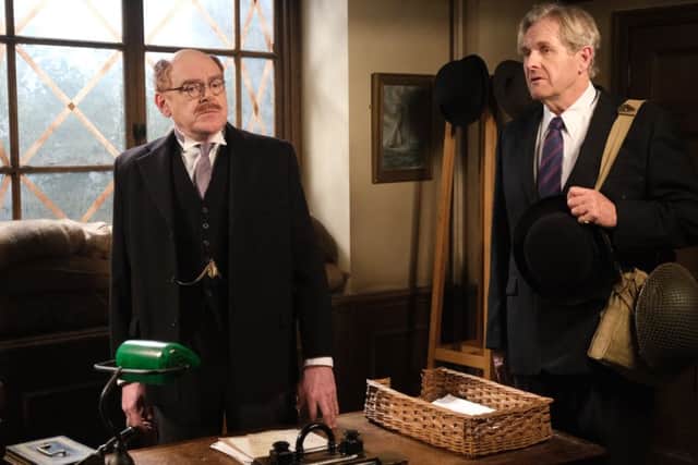 Kevin McNally as Captain Mainwaring (left) and Robert Bathurst as Sergeant Wilson. Picture: UKTV