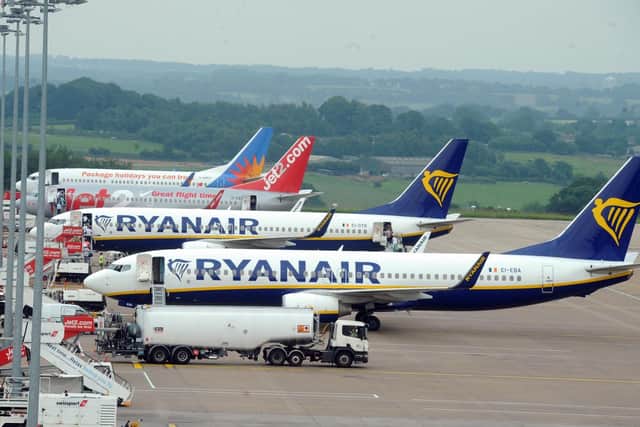 Ryanair planes at Leeds Bradford Airport