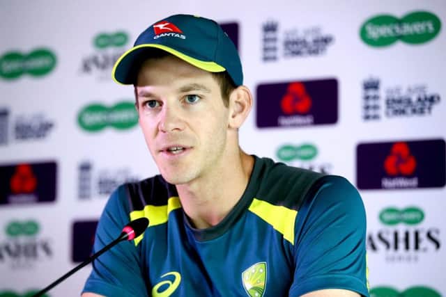 Australia captain Tim Paine speaks to the press at Headingley on Wednesday afternoon. Picture: Tim Goode/PA