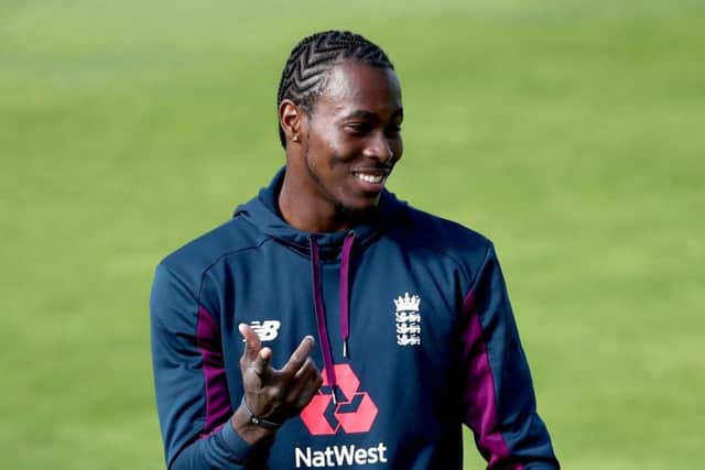 PACE THREAT: England's Jofra Archer during the nets session at Headingley on Wednesday. Picture: Tim Goode/PA