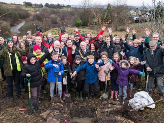 Political leaders including Dan Jarvis joined local children for the planting of the first tree as part of the Northern Forest project.