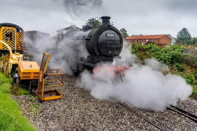 A steam engine on the railway.