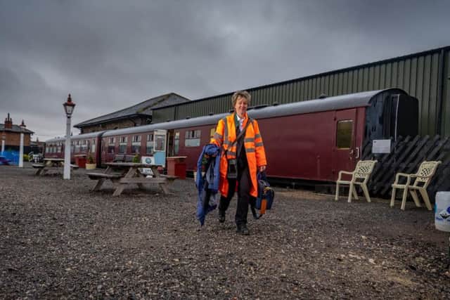 Sue Threadgold is one of 250 volunteers who help keep the railway going.