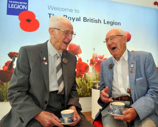 Normandy veterans  Jack Mortimer (left) from Leeds and Raymond Ashby from York  at the Royal British Legion in Leeds.