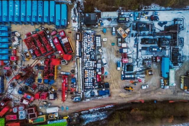 An aerial view of the fracking site proposed for Kirby Misperton.