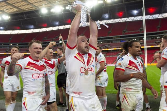Sheffield Eagles celebrate at Wembley.  Picture by Richard Blaxall/SWpix.com