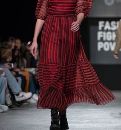 Daisy Lowe on the catwalk during the Oxfam Fashion Fighting Poverty Autumn/Winter 2019 London Fashion Week show at Ambika p3, London. Aaron Chown PA Wire