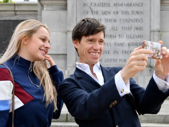 Rory Stewart poses with a local Labour supporter in Hartlepool. Picture: Frank Reid