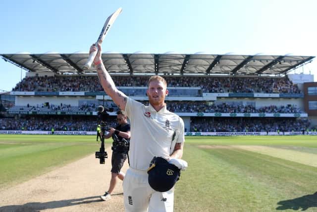 Ben Stokes of England celebrates hitting the winning runs to win the 3rd Specsavers Ashes Test. (Picture: Gareth Copley/Getty Images)