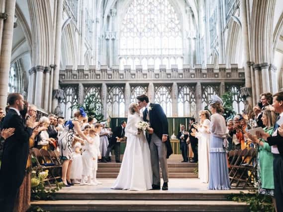 The wedding of singer Ellie Goulding to Caspar Jopling took place at York Minster. Photo: Matt Porteous/PA Wire