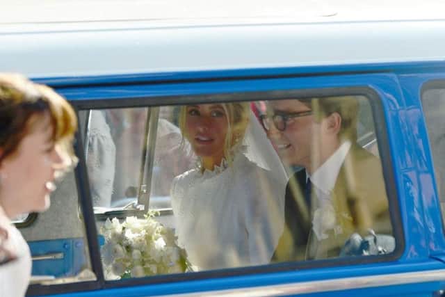 Newly married Ellie Goulding and Caspar Jopling leave York Minster Picture James Hardisty/PA Wire