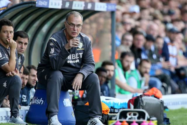 Leeds United manager Marcelo Bielsa during the Sky Bet Championship match at Elland Road