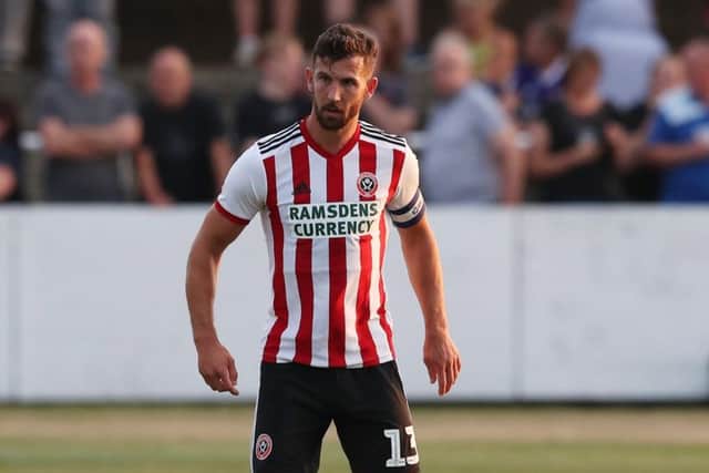 HEADING OUT: Sheffield United defender Jake Wright. Picture: Simon Bellis/Sportimage