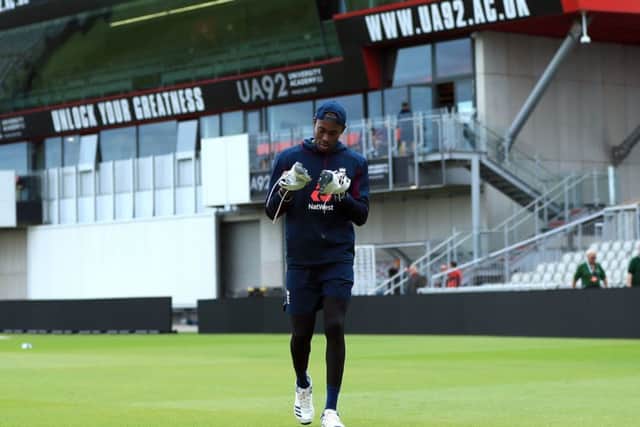 FAST TRACK: England's Jofra Archer during a nets session at Old Trafford. Picture: Simon Cooper/PA