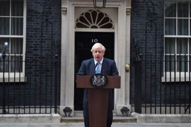Boris Johnson issued a statement on Monday in Downing Street.