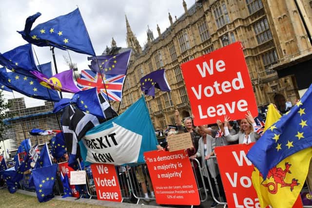 Brexit protests continue to take place outside Parliament.