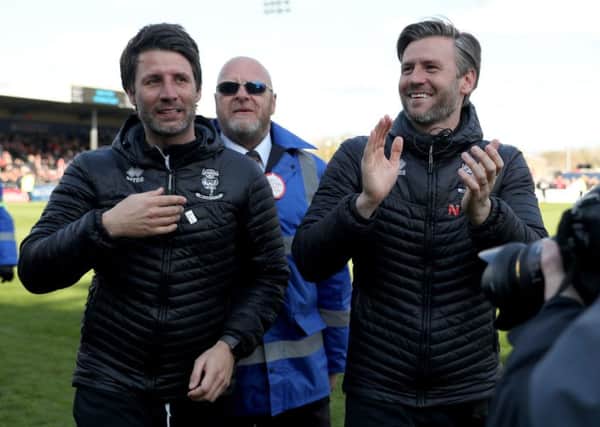 Wanted men: Lincoln City manager Danny Cowley, left, and brother and assistant manager Nicky.