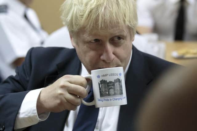 Boris Johnson at HMP Leeds. Pic: Getty