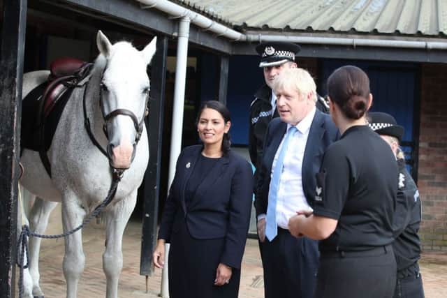 Boris Johnson visited The Yorkshire Post after an appearance at West Yorkshire Police which has subsequently attracted criticism.
