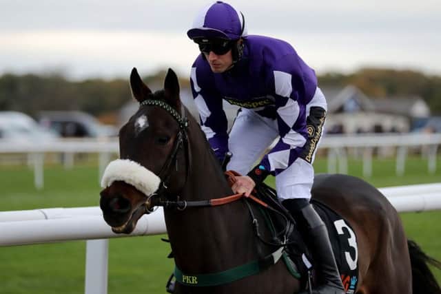 Lady Buttons won the Mares' Hurdle at Wetherby on Charlie Hall Chase day last year.