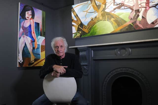 Artist Dudley Edwards, pictured with his work at Redhouse Originals, Cheltenham Mount, Harrogate. Picture: Simon Hulme