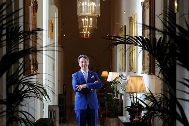 General manager Andrew McPherson ready to welcome  guests to Grantley Hall. (Simon Hulme),