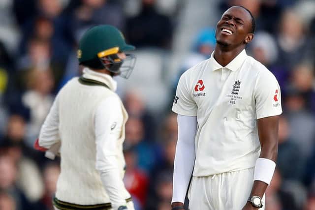 England's Jofra Archer appears dejected during day two of the fourth Ashes Test (Picture: PA)