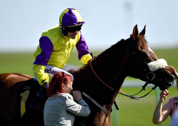 Brando - the mount of Tom Eaves - leads Kevin Ryan's quest to win the Haydock Sprint Cup.