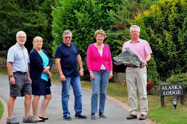 Members of the  Darrington Air Crash Commemoration project  (l to r) Jeff Pickering, Gail Jenkins, Andy Tagger, Judith Fisher and Dave Hepworth.