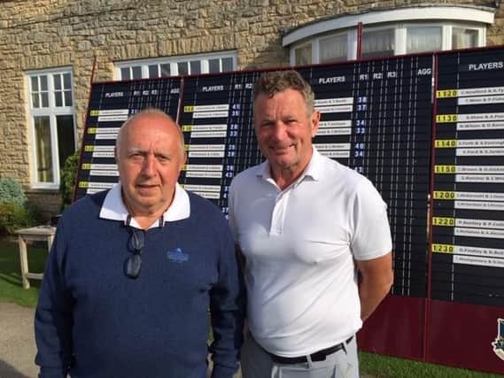 Branston Golf & Country Club pairing Peter Fisher, left, and Tom Kirkpatrick, winners on day one of the Yorkshire Challenge at Lindrick.