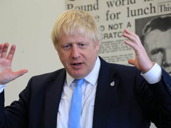 Prime Minister Boris Johnson at The Yorkshire Post in Leeds. Pic: Chris Etchells