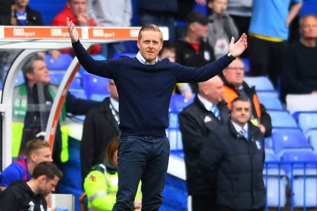 FAMILIAR FACE: Garry Monk gestures on the touchline at St Andrew's while manager of Birmingham City against another of his former clubs, Leeds United.
 Picture: Jonathan Gawthorpe