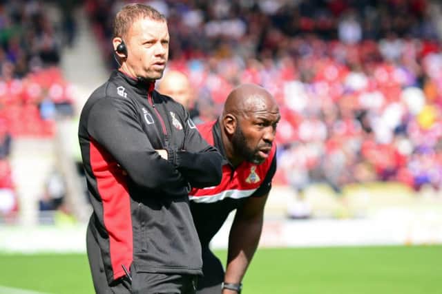 Doncaster manager Darren Moore and assistant manager Jamie Smith, pictured. Picture: Marie Caley.