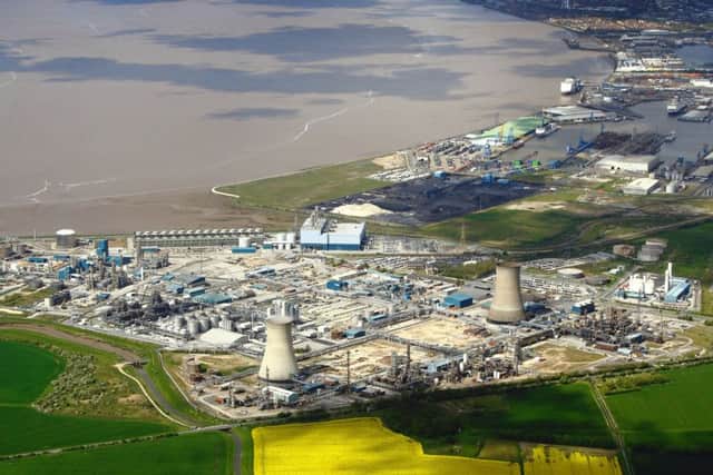 An aerial view of Saltend which is home to a cluster of chemical companies.