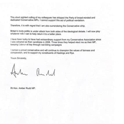 Part of Amber Rudd's resignation letter.