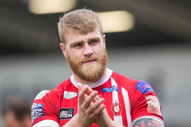 Daniel Murray thanks fans for their support before his loan switch to Hull KR. Picture: Isabel Pearce/SWpix.com